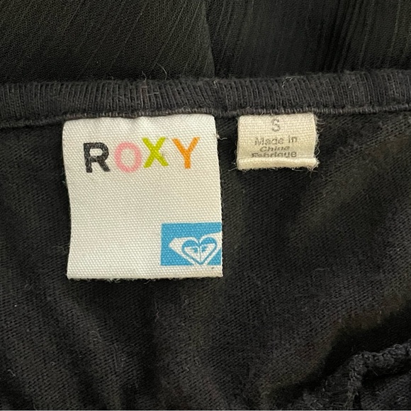 Roxy v-neck sleeveless black midi dress with adjustable spaghetti straps Size S - Picture 9 of 12